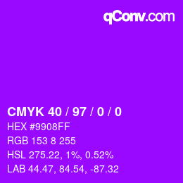 Color code: CMYK 40 / 97 / 0 / 0 | qconv.com