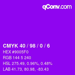 Color code: CMYK 40 / 98 / 0 / 6 | qconv.com