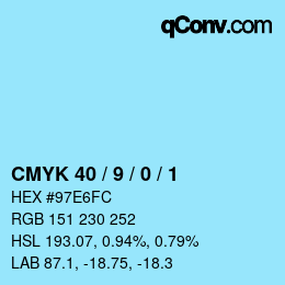Color code: CMYK 40 / 9 / 0 / 1 | qconv.com
