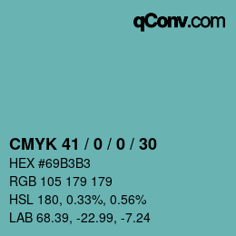 カラーコード: CMYK 41 / 0 / 0 / 30 | qconv.com