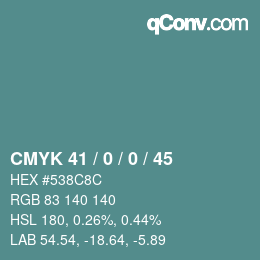 Color code: CMYK 41 / 0 / 0 / 45 | qconv.com