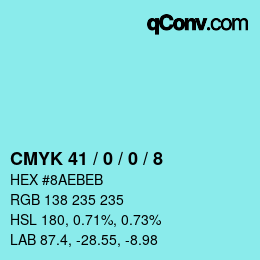 Color code: CMYK 41 / 0 / 0 / 8 | qconv.com