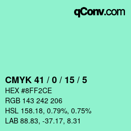 Color code: CMYK 41 / 0 / 15 / 5 | qconv.com