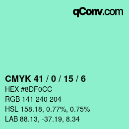 Color code: CMYK 41 / 0 / 15 / 6 | qconv.com