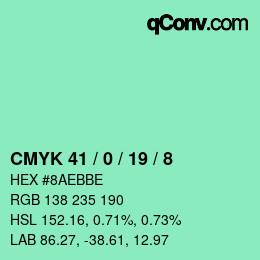 Color code: CMYK 41 / 0 / 19 / 8 | qconv.com