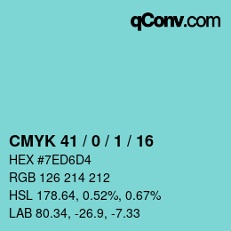 Color code: CMYK 41 / 0 / 1 / 16 | qconv.com