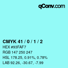 カラーコード: CMYK 41 / 0 / 1 / 2 | qconv.com