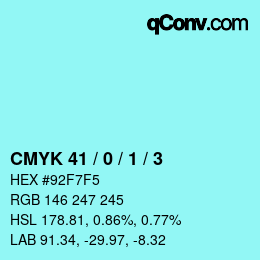 Color code: CMYK 41 / 0 / 1 / 3 | qconv.com