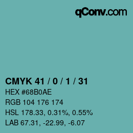 Color code: CMYK 41 / 0 / 1 / 31 | qconv.com