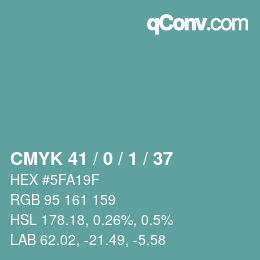 カラーコード: CMYK 41 / 0 / 1 / 37 | qconv.com