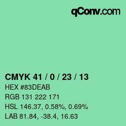 Color code: CMYK 41 / 0 / 23 / 13 | qconv.com