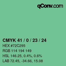 Color code: CMYK 41 / 0 / 23 / 24 | qconv.com