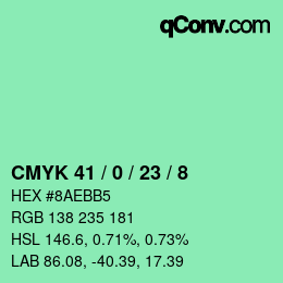 Color code: CMYK 41 / 0 / 23 / 8 | qconv.com