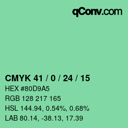 Color code: CMYK 41 / 0 / 24 / 15 | qconv.com