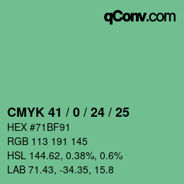 Código de color: CMYK 41 / 0 / 24 / 25 | qconv.com