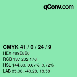 颜色代码: CMYK 41 / 0 / 24 / 9 | qconv.com