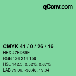 Código de color: CMYK 41 / 0 / 26 / 16 | qconv.com