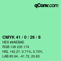 Color code: CMYK 41 / 0 / 26 / 8 | qconv.com