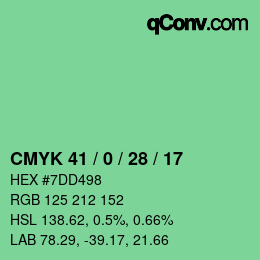 Color code: CMYK 41 / 0 / 28 / 17 | qconv.com