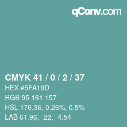 Código de color: CMYK 41 / 0 / 2 / 37 | qconv.com