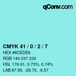 Color code: CMYK 41 / 0 / 2 / 7 | qconv.com