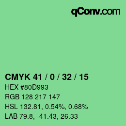 Color code: CMYK 41 / 0 / 32 / 15 | qconv.com