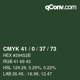 Color code: CMYK 41 / 0 / 37 / 73 | qconv.com