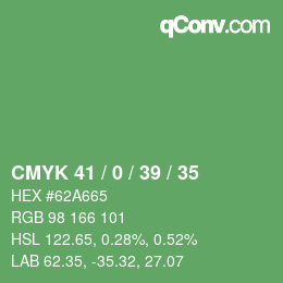 Color code: CMYK 41 / 0 / 39 / 35 | qconv.com