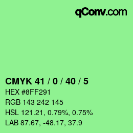 Color code: CMYK 41 / 0 / 40 / 5 | qconv.com