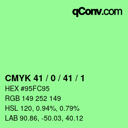 Farbcode: CMYK 41 / 0 / 41 / 1 | qconv.com
