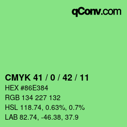 Color code: CMYK 41 / 0 / 42 / 11 | qconv.com