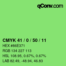颜色代码: CMYK 41 / 0 / 50 / 11 | qconv.com