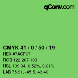 Color code: CMYK 41 / 0 / 50 / 19 | qconv.com