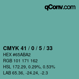 Color code: CMYK 41 / 0 / 5 / 33 | qconv.com