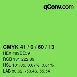 Color code: CMYK 41 / 0 / 60 / 13 | qconv.com