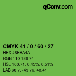 颜色代码: CMYK 41 / 0 / 60 / 27 | qconv.com