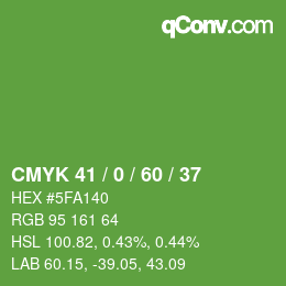 颜色代码: CMYK 41 / 0 / 60 / 37 | qconv.com