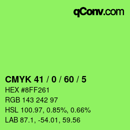 Color code: CMYK 41 / 0 / 60 / 5 | qconv.com