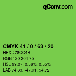 Código de color: CMYK 41 / 0 / 63 / 20 | qconv.com