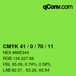 颜色代码: CMYK 41 / 0 / 70 / 11 | qconv.com