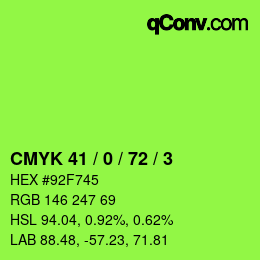 Color code: CMYK 41 / 0 / 72 / 3 | qconv.com