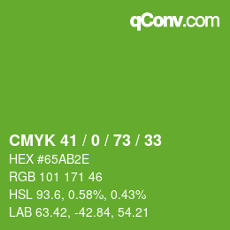 颜色代码: CMYK 41 / 0 / 73 / 33 | qconv.com