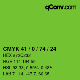颜色代码: CMYK 41 / 0 / 74 / 24 | qconv.com