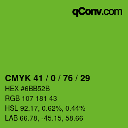 Código de color: CMYK 41 / 0 / 76 / 29 | qconv.com