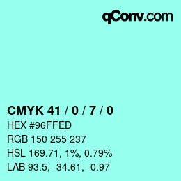 Color code: CMYK 41 / 0 / 7 / 0 | qconv.com