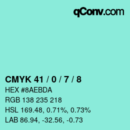 Color code: CMYK 41 / 0 / 7 / 8 | qconv.com