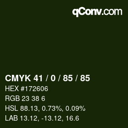 Color code: CMYK 41 / 0 / 85 / 85 | qconv.com