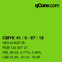 Color code: CMYK 41 / 0 / 87 / 19 | qconv.com