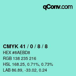 Color code: CMYK 41 / 0 / 8 / 8 | qconv.com