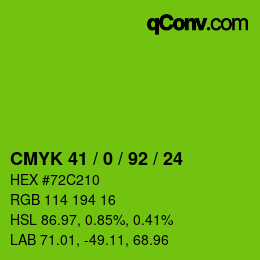 Color code: CMYK 41 / 0 / 92 / 24 | qconv.com